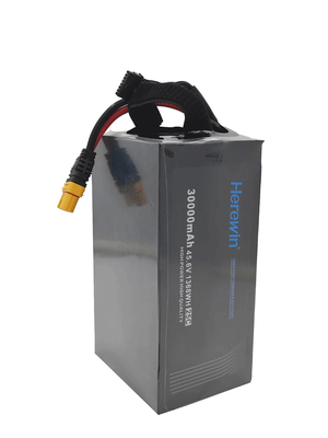 Pack suave aquí 12S 45.6V 30000mAh LiHv Uav Batería de avión no tripulado 25C