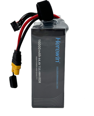 16000mAh 12S 44.4V 25C Batería de celdas de bolsillo LiPo Herewin Batería de UAV