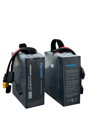Aquí hay 14S1P 16Ah 51.8V LiPo Pouch batería de UAV 25C Alta tasa de descarga