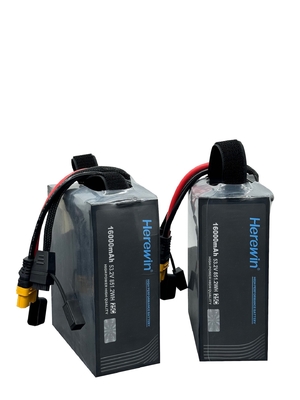 14S1P 16Ah 53.2V Soft Pack Drone Batería 25C Tasa de descarga 16000mAh