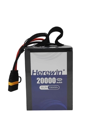 Drone Lipo Batería Herewin 20000mAh 53.2 V Soft Pack Drone Agri UAV Batería de paquete