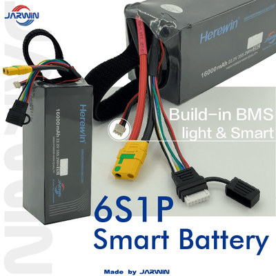 Herewin 22.2V 6s 16000mah Lipo Smart Drone Batería de paquete blando Batería de drones 2.2kg