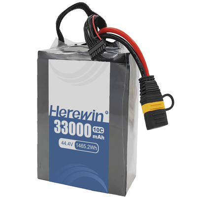 UAV Batería de estado semi sólido 12S 44.4V 33000mAh Solución de energía ligera y de alta capacidad de Herewin Batería