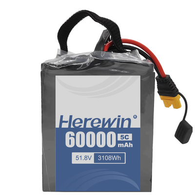 Herewin Batería de estado semisolido 14S2P 51.8V 60000mAh para larga duración y alta capacidad